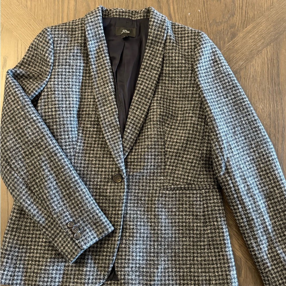 J. Crew Houndstooth Blazer in Black and White